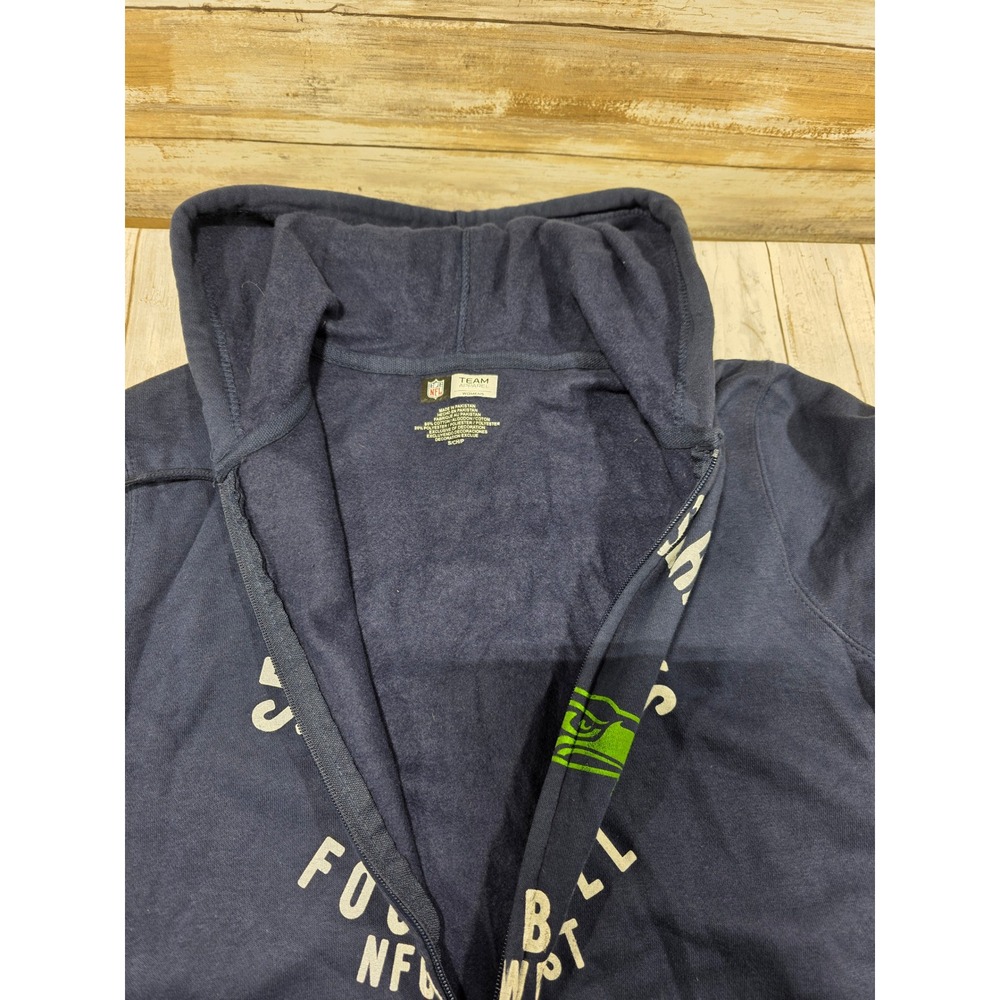 NFL Team Apparel Seattle Seahawks Womens Navy Blue Full Zip Hoodie Small NWT - Picture 6 of 10